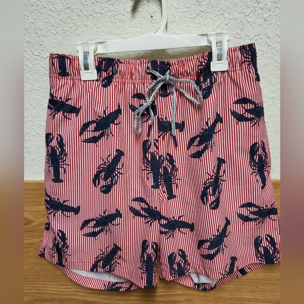 Rainforest Lobster Print Swim Trunks Men Size Small
